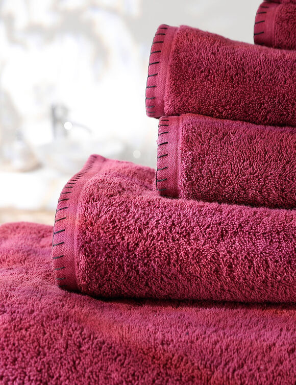 Eponge unie 540g/m2 confort luxe finition point de cheval (lie de vin)