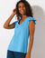 Effen pyjamashirt met korte mouwen (blauw)