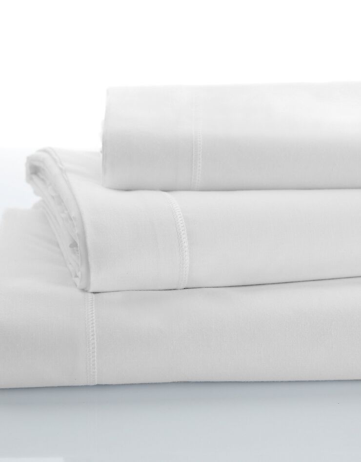 Linge de lit uni polyester-coton Colombine (blanc)