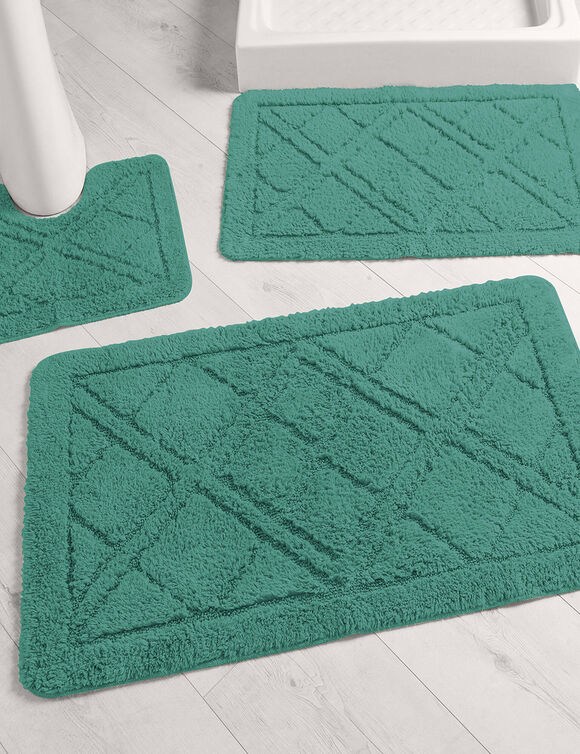 Tapis de bain losanges (eucalyptus)