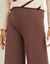 Ruime broek met vloeiende lijn en elastische tailleband, van stretchviscose (chocolade)
