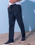 Broek in cargostijl, elastische gabardine (marine)