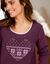 Nachthemd in fleece met hartprint en lange mouwen (pruim)