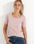 T-shirt met ronde hals en korte mouwen (parmaroze)