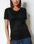 Tee-shirt manches courtes chaleur seconde peau et d&eacute;tails dentelle (noir)