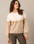Pull col rond, maille anglaise toucher doux (ecru / beige)
