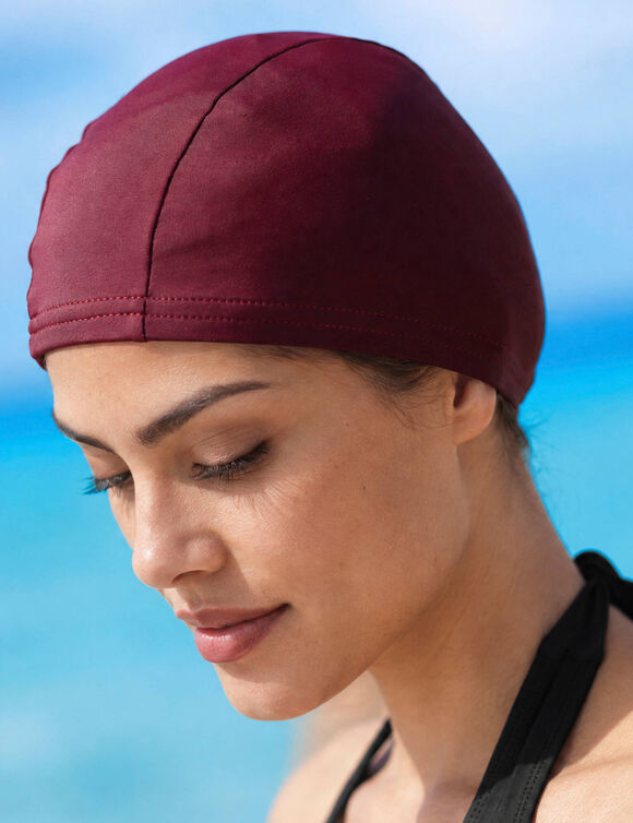Bonnet de bain sp&eacute;cial piscine (prune)