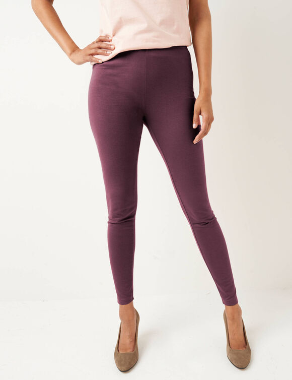 Legging taille &eacute;lastiqu&eacute;e - lot de 2 (prune fonc&eacute; / noir)