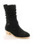Bottes mi-hautes pliss&eacute;es &agrave; petit talon effet bois (noir)