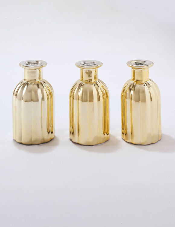 Soliflores en verre - lot de 3 (doré)