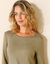 T-shirt uni col rond stretch (kaki)