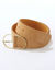 Ceinture boucle coloris dor&eacute;, cro&ucirc;te de cuir (sable)