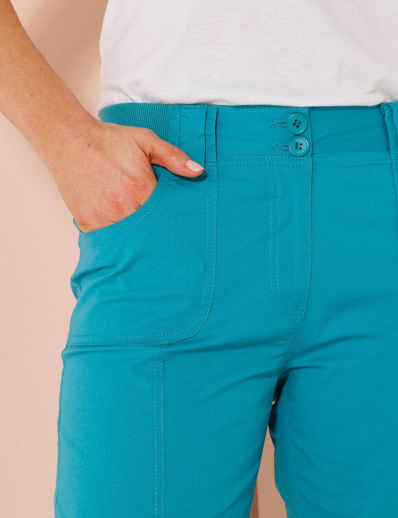 Pantacourt ceinture maille (turquoise foncé)