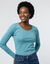 T-shirt uni manches longues en coton biologique(**) (c&eacute;ladon)