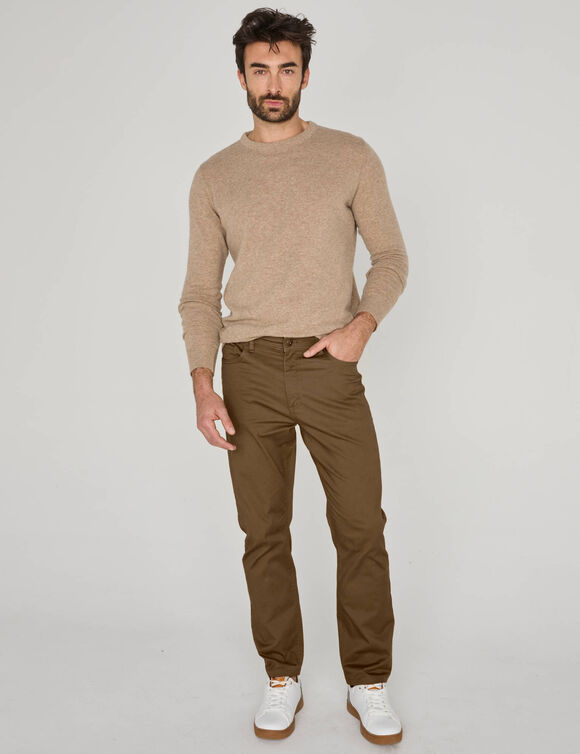 Pantalon droit 5 poches &eacute;lastiqu&eacute; c&ocirc;t&eacute;s - L30 (cuivre)