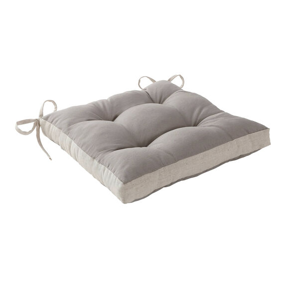 Tweekleurig stoelkussentje - set van 2 (grijs)