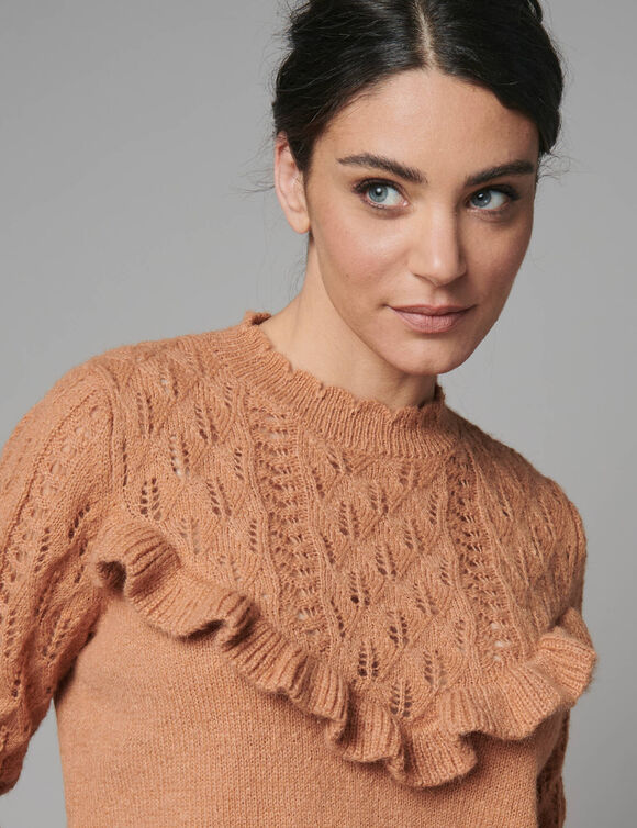 Pull volant&eacute; (noisette)
