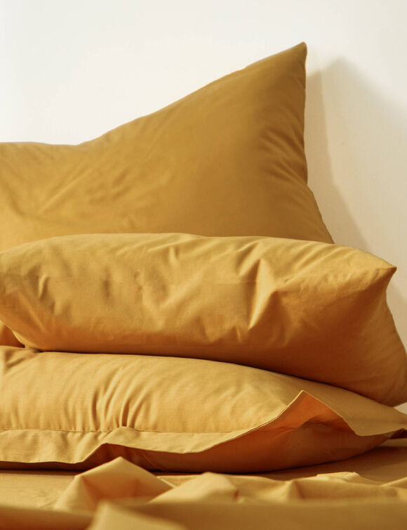 Linge de lit uni coton (miel)