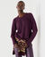 Pull col rond, maille fantaisie toucher doux (bordeaux)