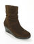 Leren boots met sleehak (chocolade)