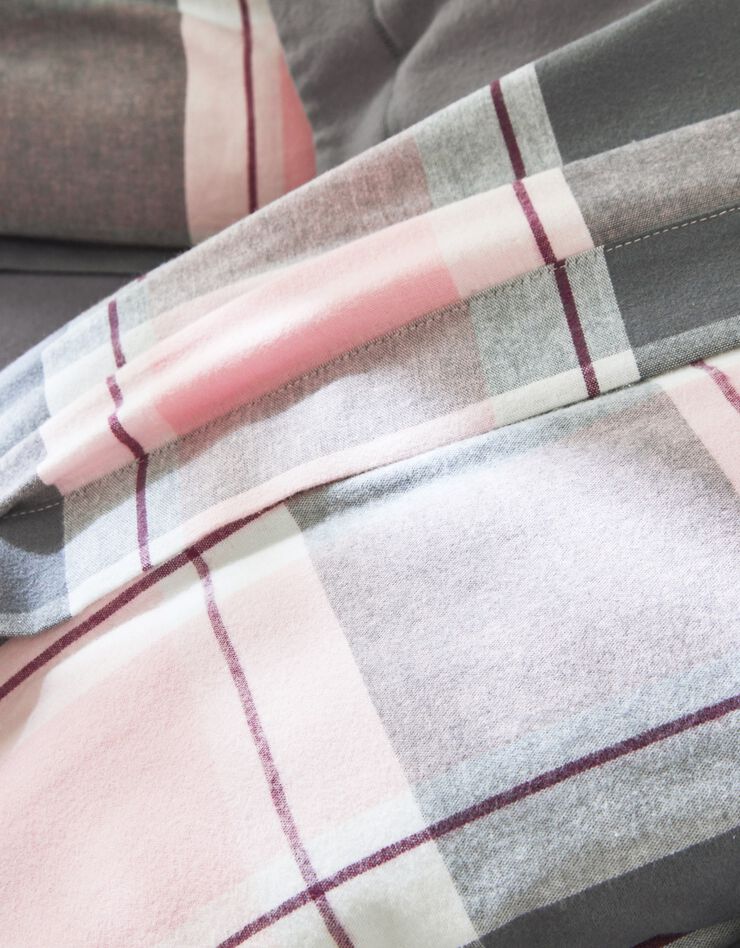 Linge de lit Scott flanelle tissé teint (rose)