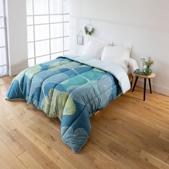 Dekbed in polyester met Gingko print - 400g/m2 (cederhout)