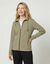 Sweatshirt met ritssluiting en hoge kraag (lichtkaki)