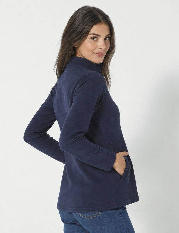 Veste polaire zipp&eacute;e manches longues (marine)
