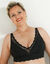 Soutien-gorge post-op&eacute;ratoire forme foulard en dentelle stretch - sans armatures (noir)