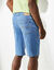Bermuda in stretchdenim met elastische tailleband opzij  (bleached)