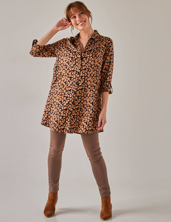 Jegging petite stature - taille élastiquée ultra confort (marron glacé)