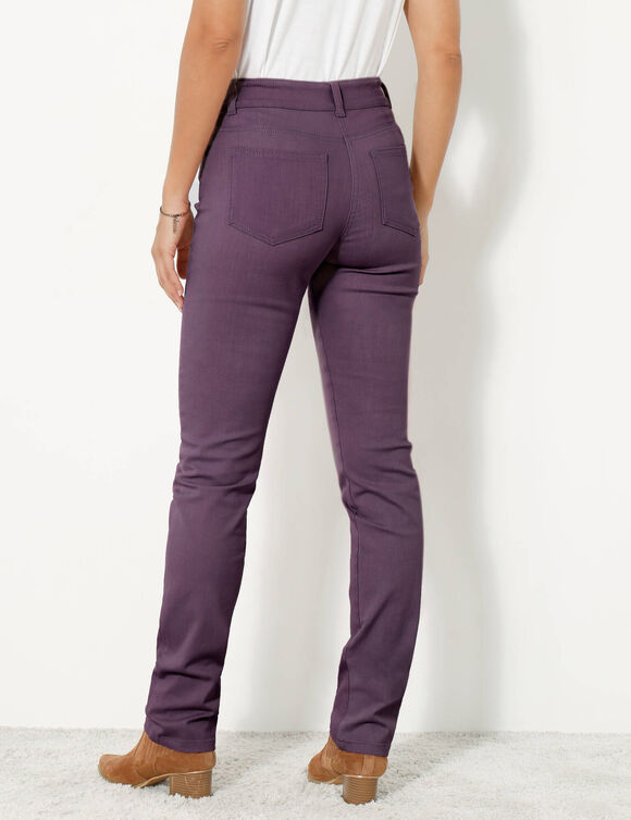 Pantalon droit gainant - grande stature entrej. 78 cm (aubergine)