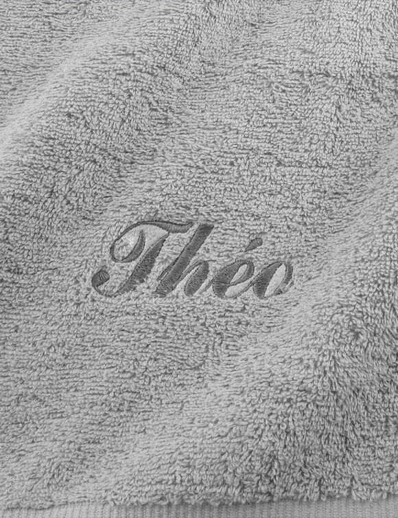 Effen handdoek, zacht comfort, personaliseerbaar (grijs)