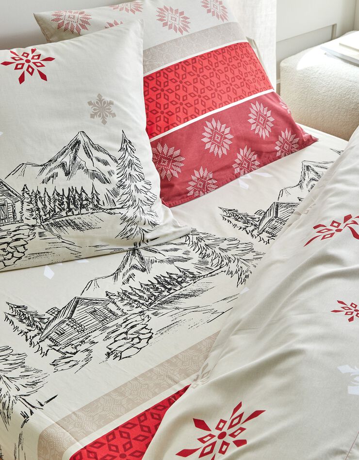 Bedlinnen Montana in flanel (rood)