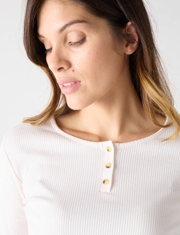 Tee-shirt pyjama manches longues (ivoire)