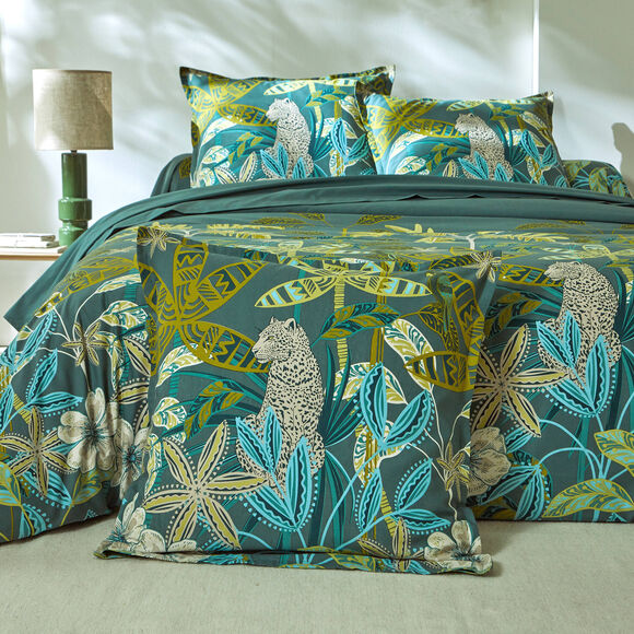 Linge de lit Gaia imprimé tropical - en coton (vert)
