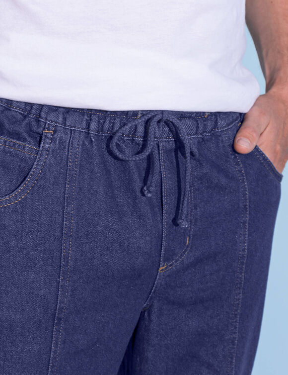 Pantalon denim léger élastiqué (stone)