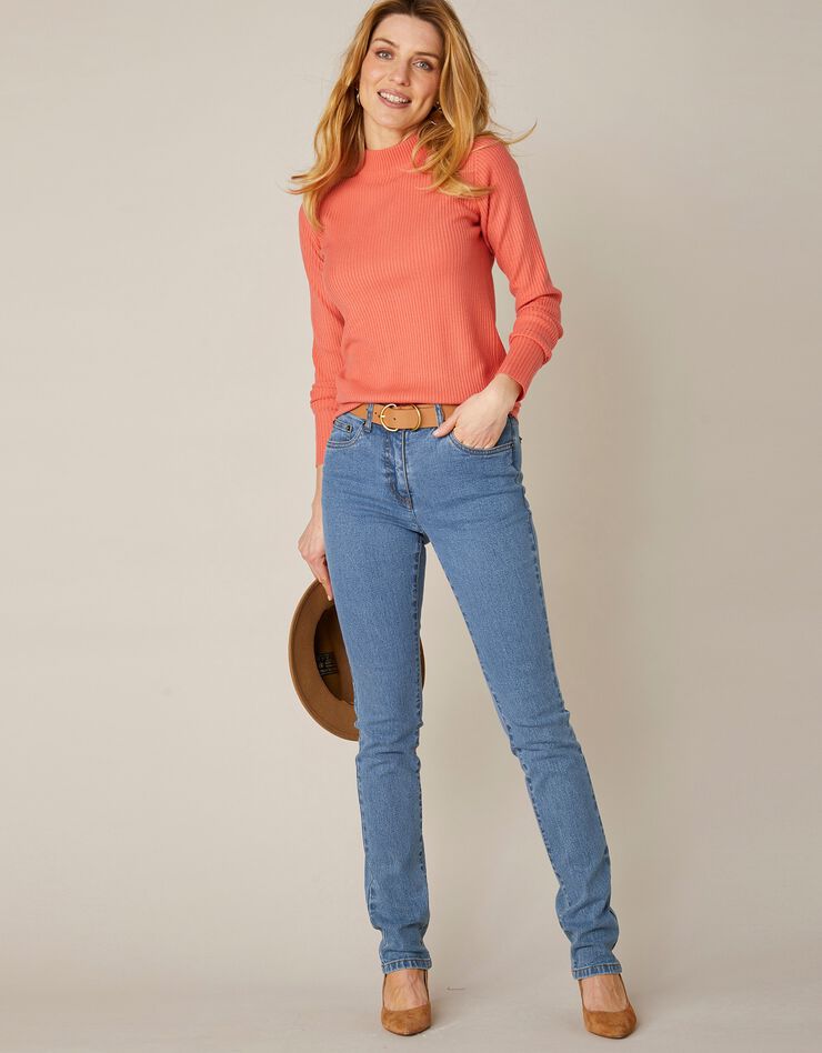 Jean coupe droite stretch - moyenne stature (bleached)
