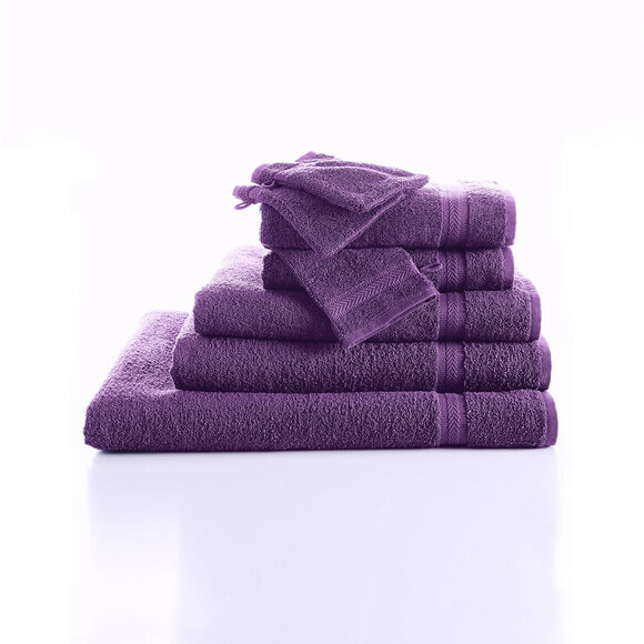 Collection serviettes de bain unies 420 g/m2 confort moelleux (aubergine)