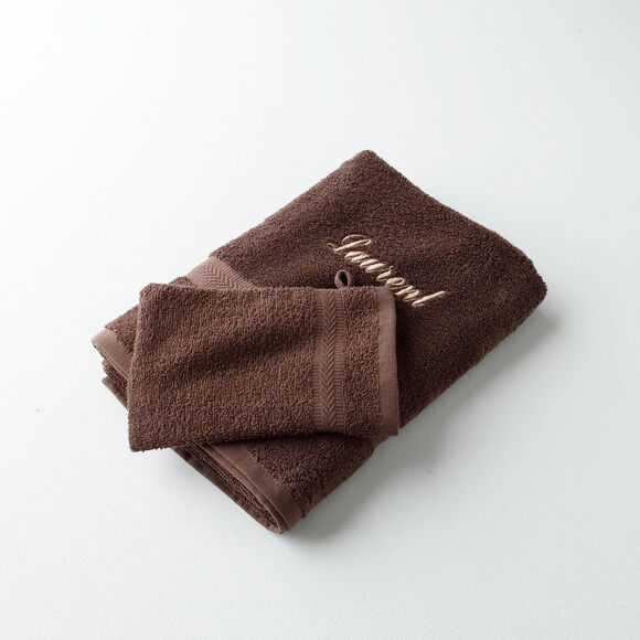 Collection serviettes de bain personnalis&eacute;es - confort moelleux 420 g/m&sup2; (chocolat)