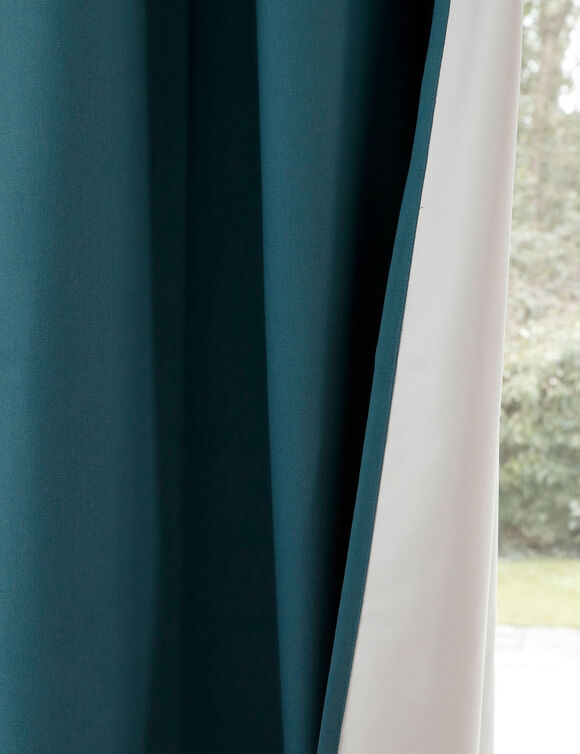 Rideau occultant bachette uni (bleu)