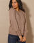Trui in fantasietricot en knoopdetail aan de polsen, zachte touch (taupe)