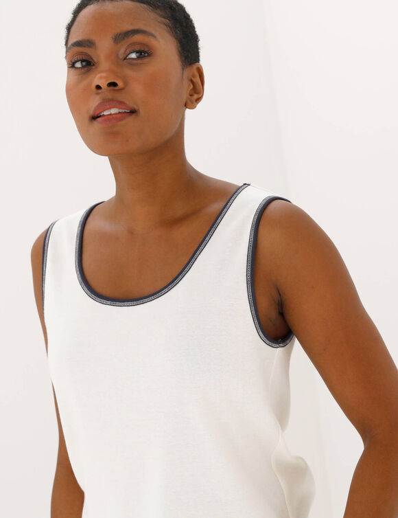 D&eacute;bardeur bicolore (&eacute;cru / marine)