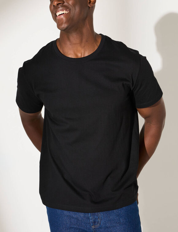T-shirt col rond manches courtes - lot de 3 (noir)