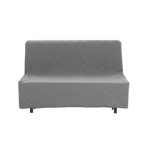 Housse canapé BZ coton bachette uni matelassé (gris perle)