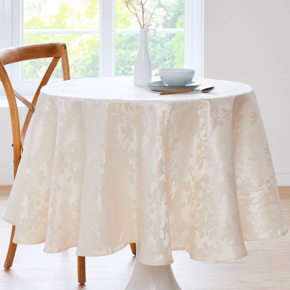 Nappe damass&eacute;e feuillages Colombine&reg; (ivoire)