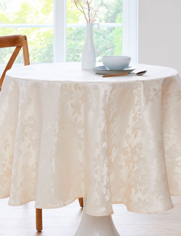 Nappe damass&eacute;e feuillages Colombine&reg; (ivoire)