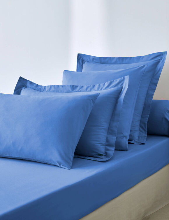 Drap-housse uni coton bonnet 32 cm (oc&eacute;an)