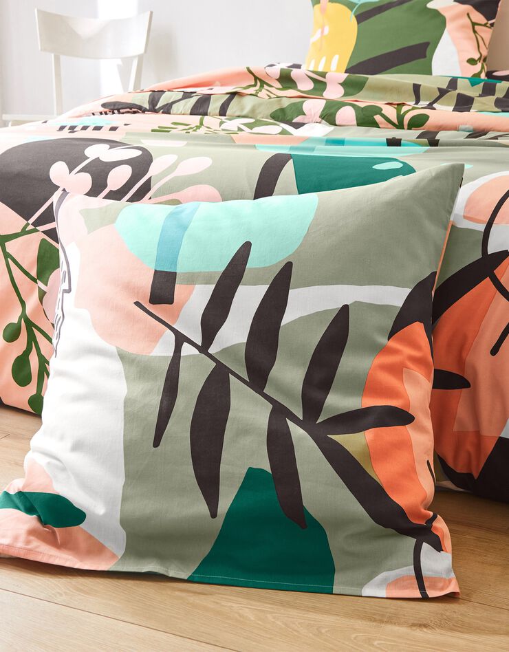 Lakenset Aline in katoen met grafische motieven (groen) Lakenset Aline in katoen met grafische motieven (groen)