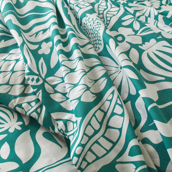 Linge de lit Montego en coton imprim&eacute;  (vert)